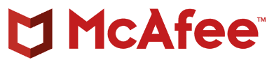 mcafee logo on a white background.