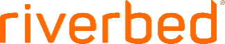 the riverbed logo in orange on a green background.